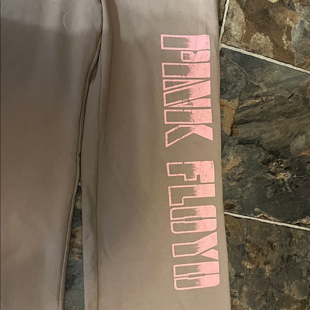 Pink Floyd Beige Joggers with Pink Logo - Picture 2 of 4